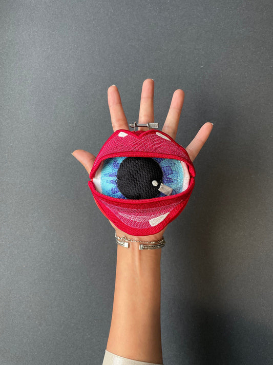 EIKO | Wall Hanging Fiber Art Lips with Eyes