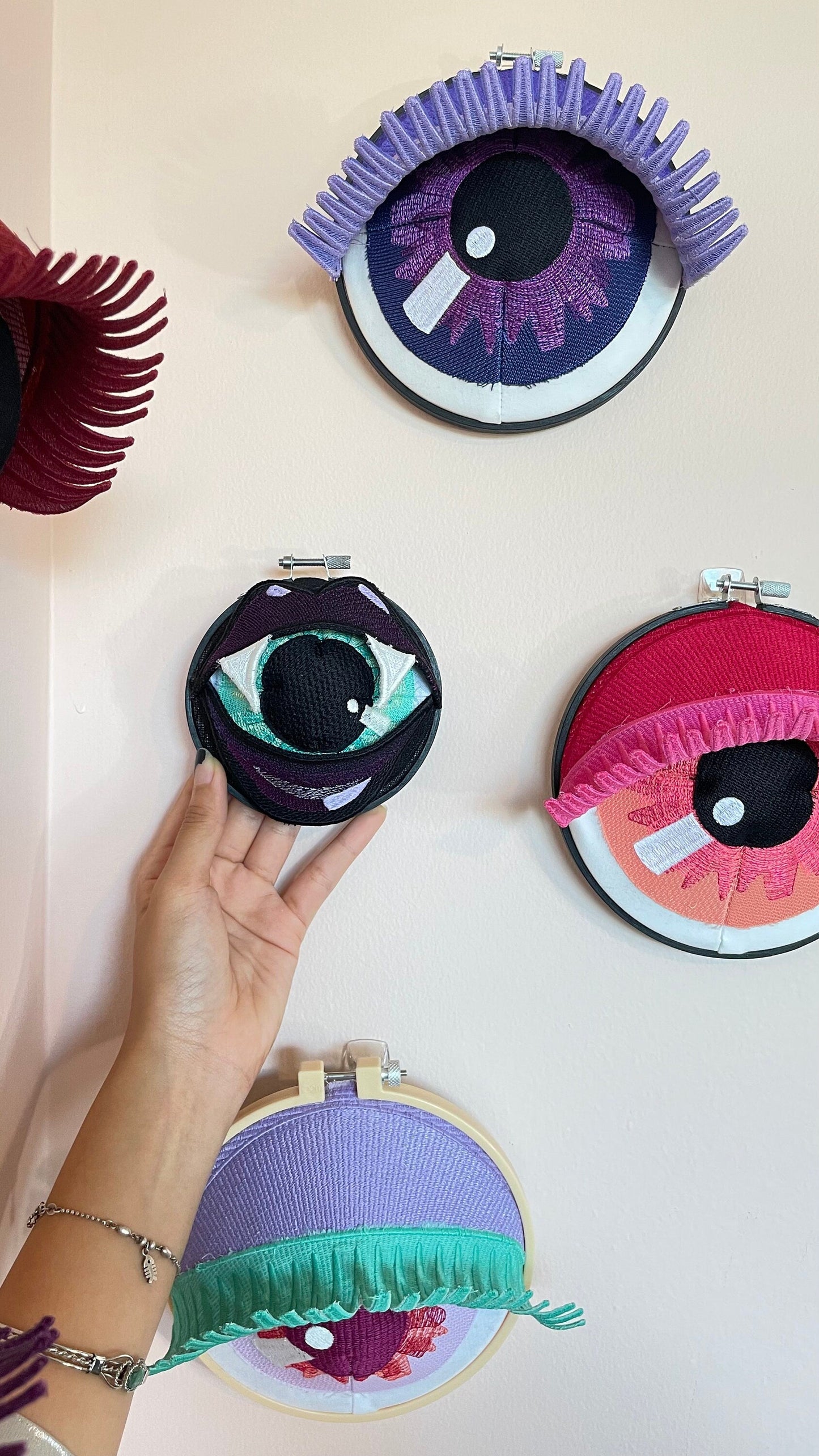 VLAD | Wall Hanging Fiber Art Lips with Eye & Fangs