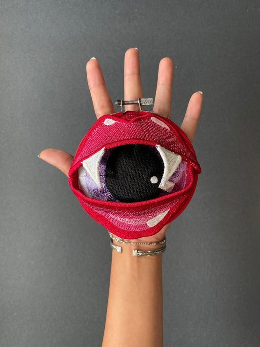 BRAM | Wall Hanging Fiber Art Lips With Eye And Fangs