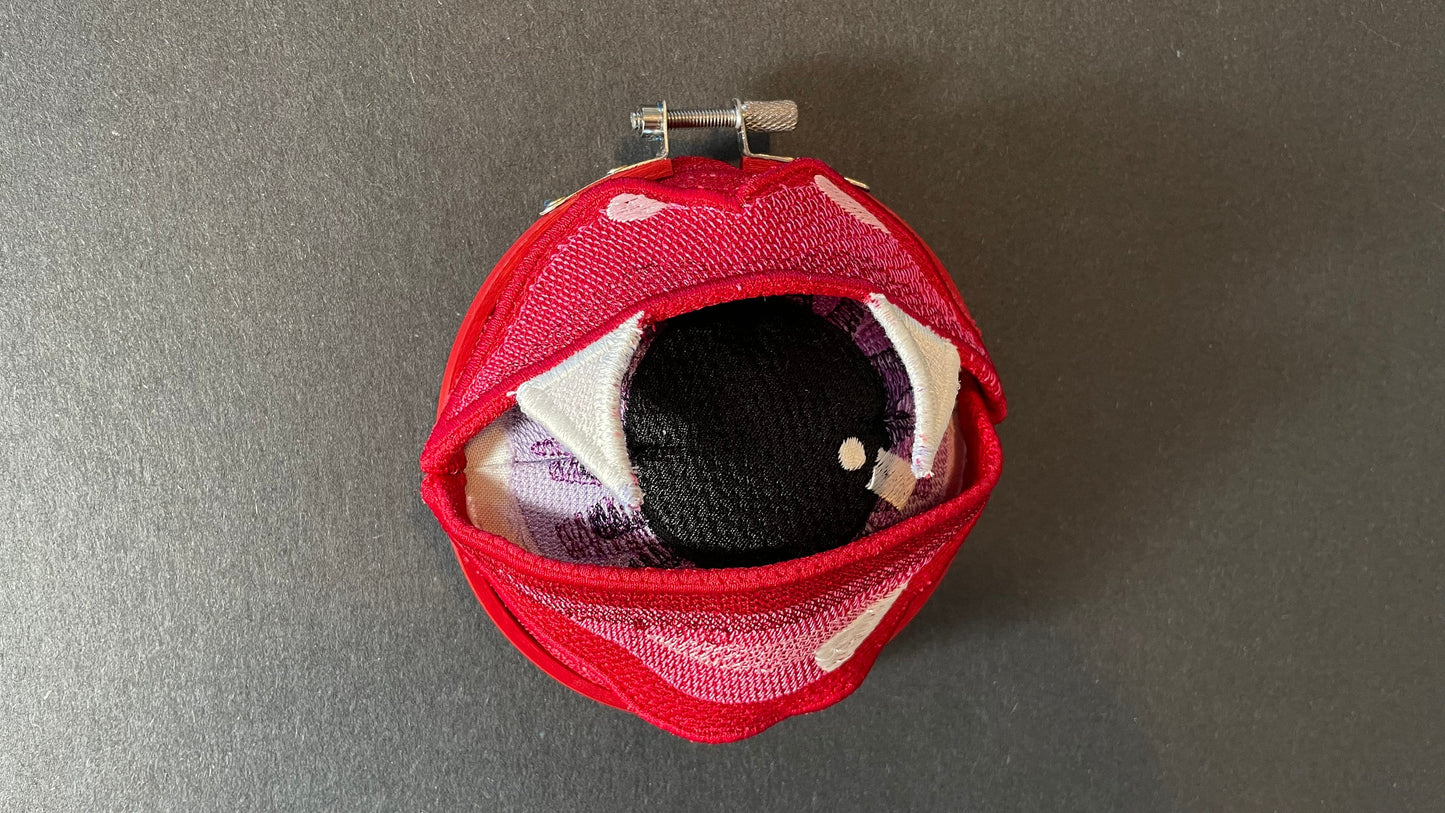 BRAM | Wall Hanging Fiber Art Lips With Eye And Fangs